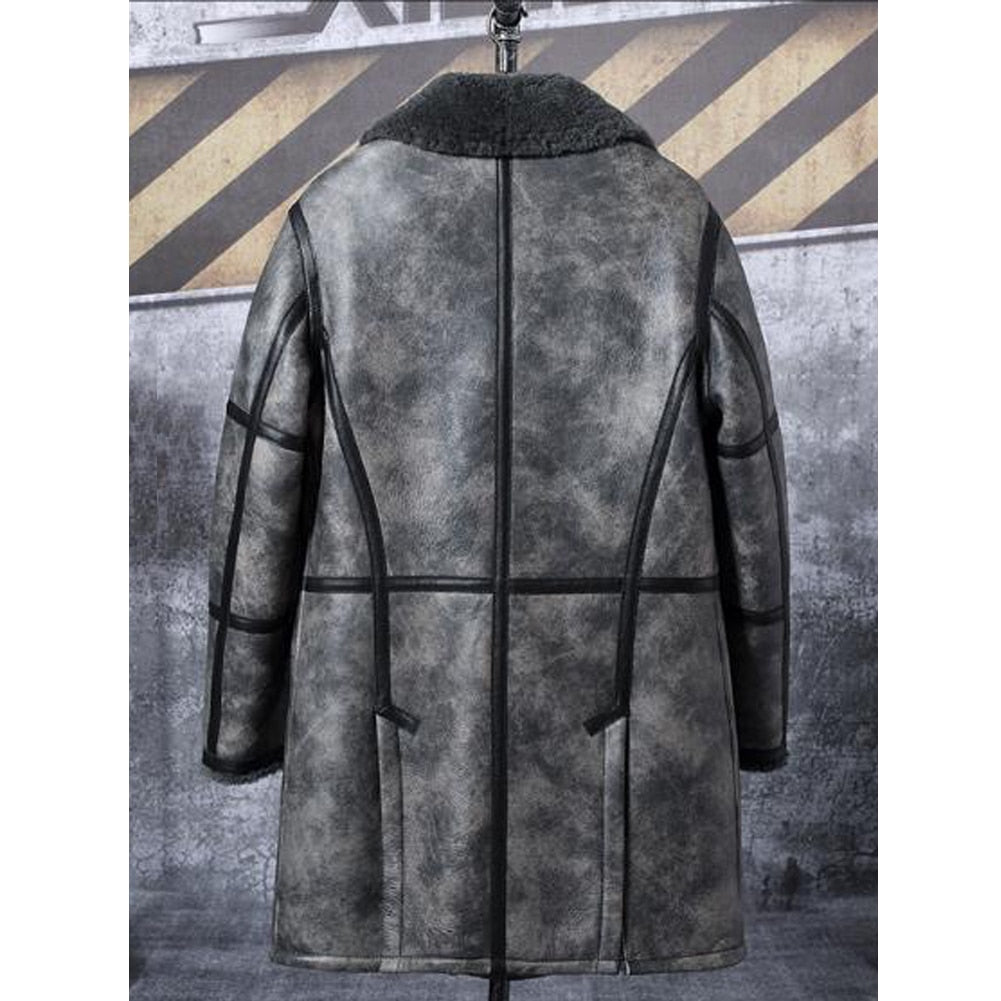 Genuine Leather Shearling Long Coat