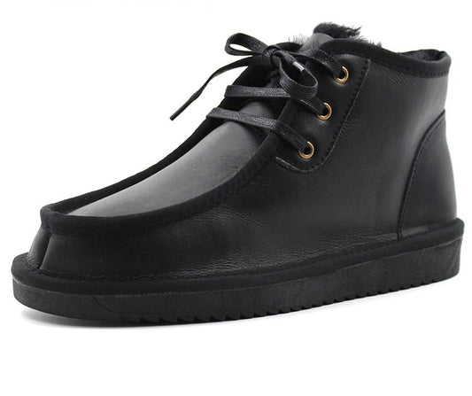 Genuine Leather Ankle Boots Waterproof