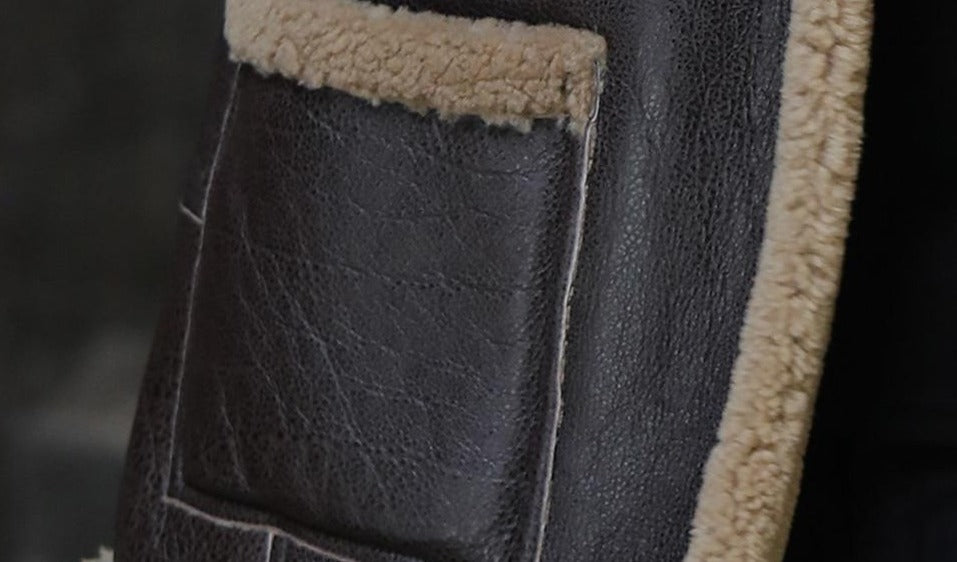 Genuine Leather Sheepskin Real Shearling Fur Mid Coats