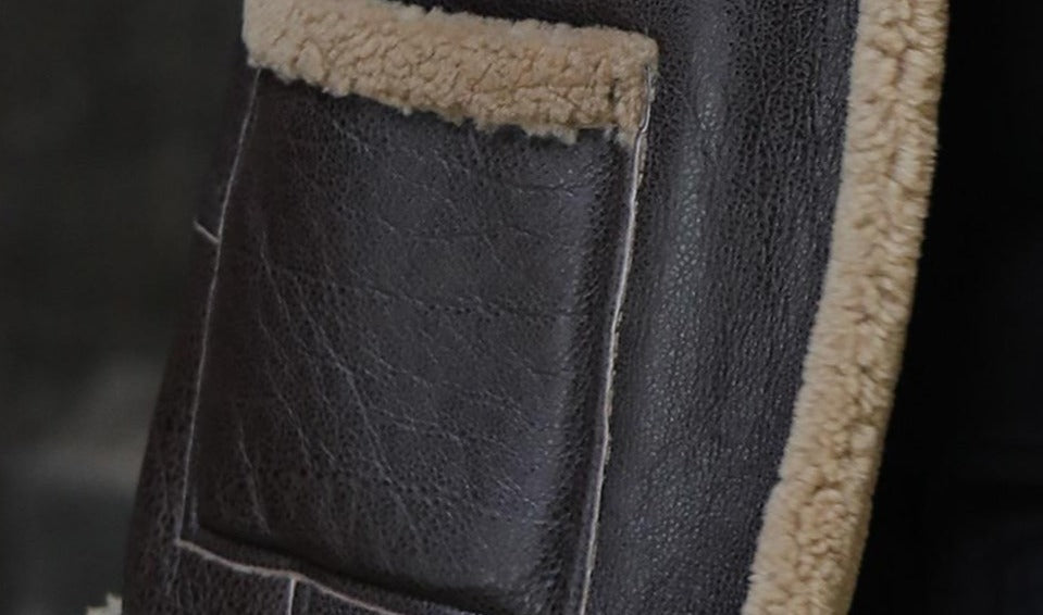 Genuine Leather Sheepskin Real Shearling Fur Mid Coats