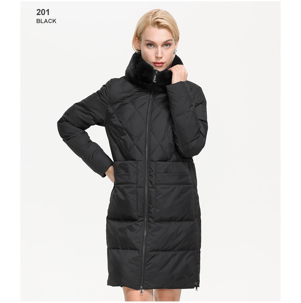 Luxury Puffer Coats Stand-up Real Fur Collar