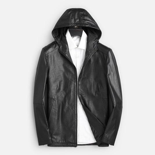 Genuine Leather Classic Hooded Jackets