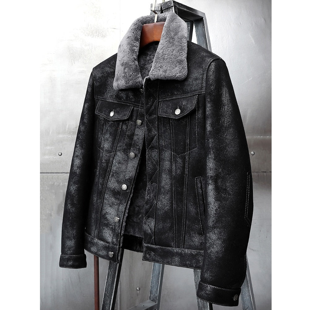 Genuine Leather Shearling B3 Aviator Bomber