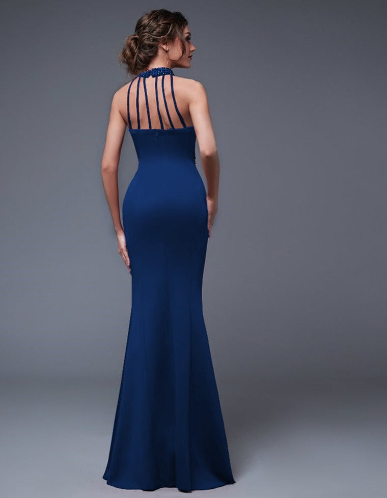 Vintage Backless Sleeveless Side Slit Maxi Dresses