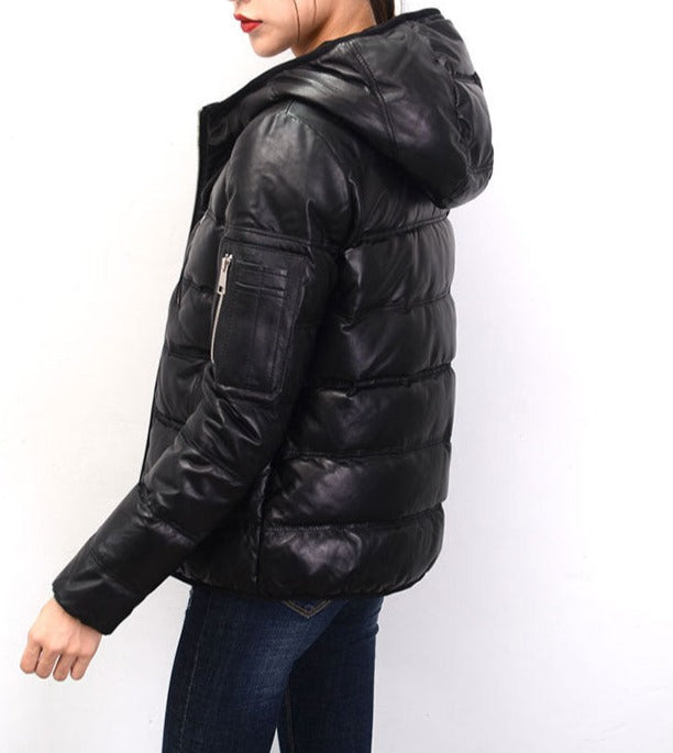 Genuine Leather Jacket Duck Down Bomber