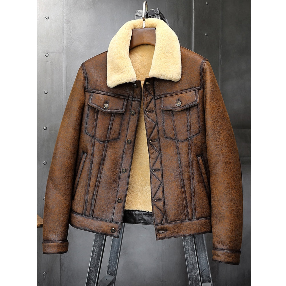 Genuine Leather Shearling B3 Aviator Bomber