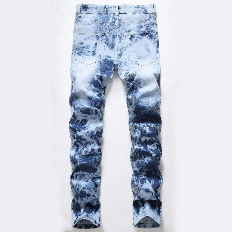 Assortment of 8 Light Wash Straight Distressed Jeans