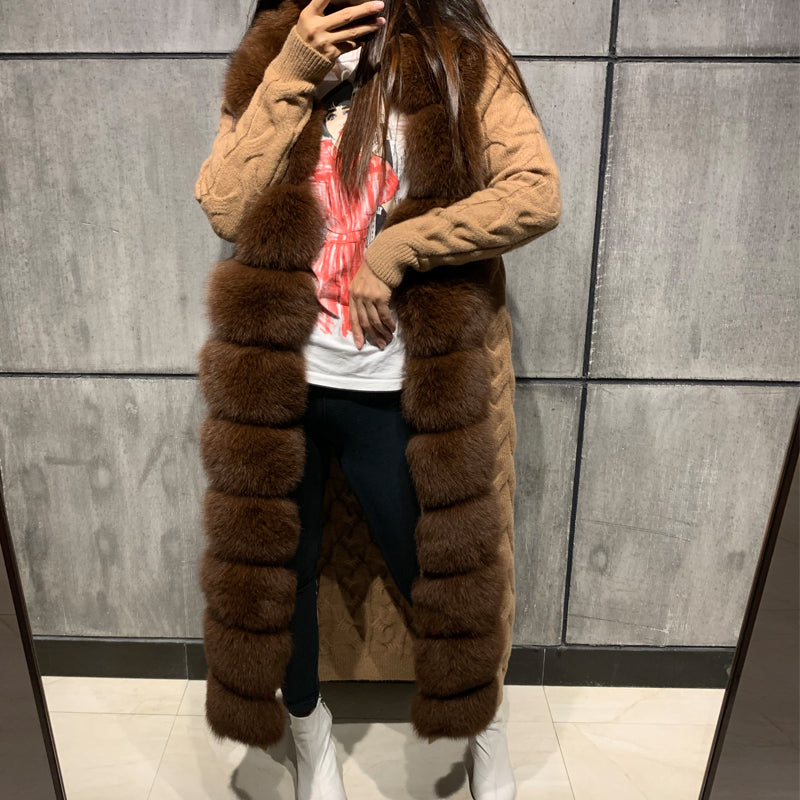 Real Fur Cardigan X-long Sweaters