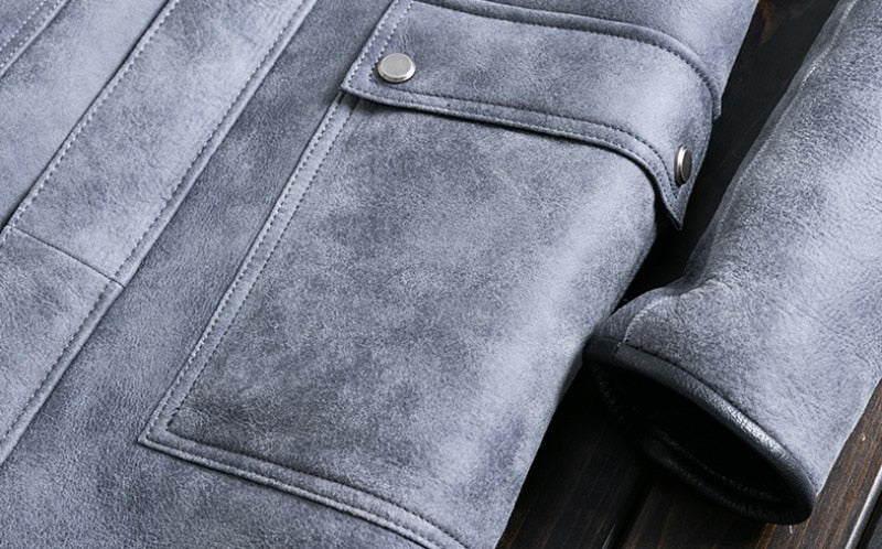 Genuine Leather Reversible Real Shearling Overcoat