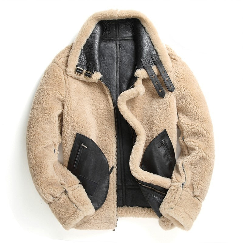 Genuine Leather Coats Shearling Lining Bombers