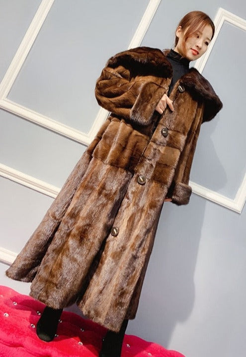 Genuine Mink Fur Full Pelt Long Coat