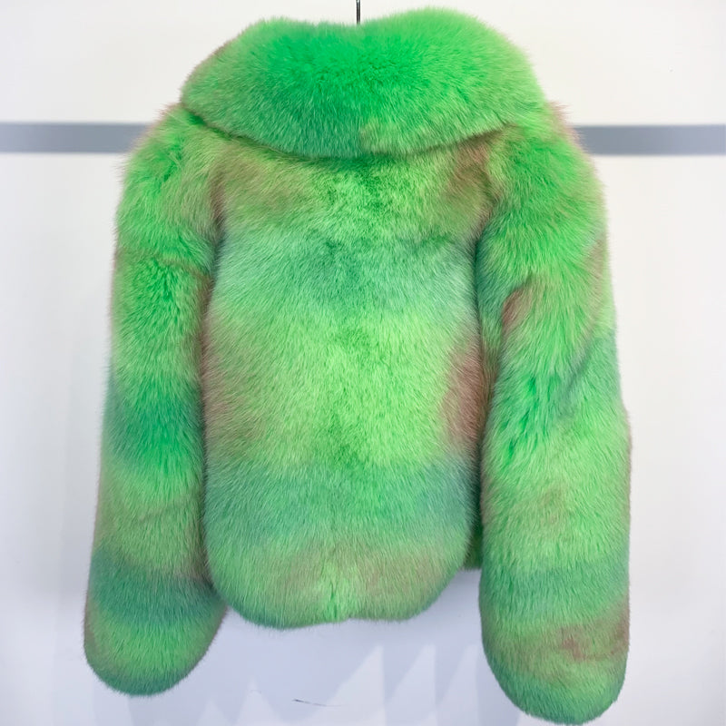 Neon Genuine Fox Fur Short Coats