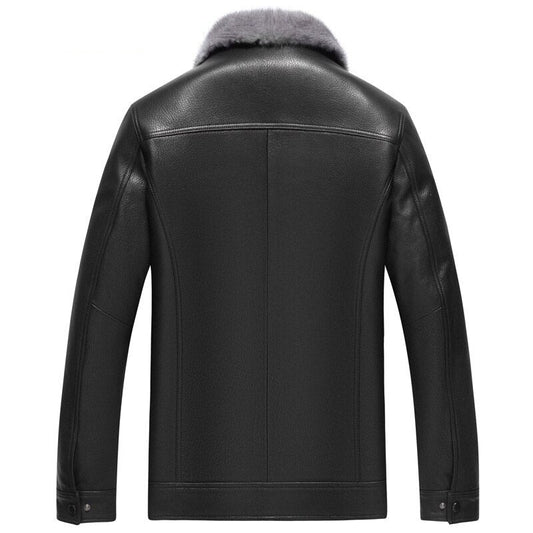 Genuine Leather Coat Real Mink Fur Liner