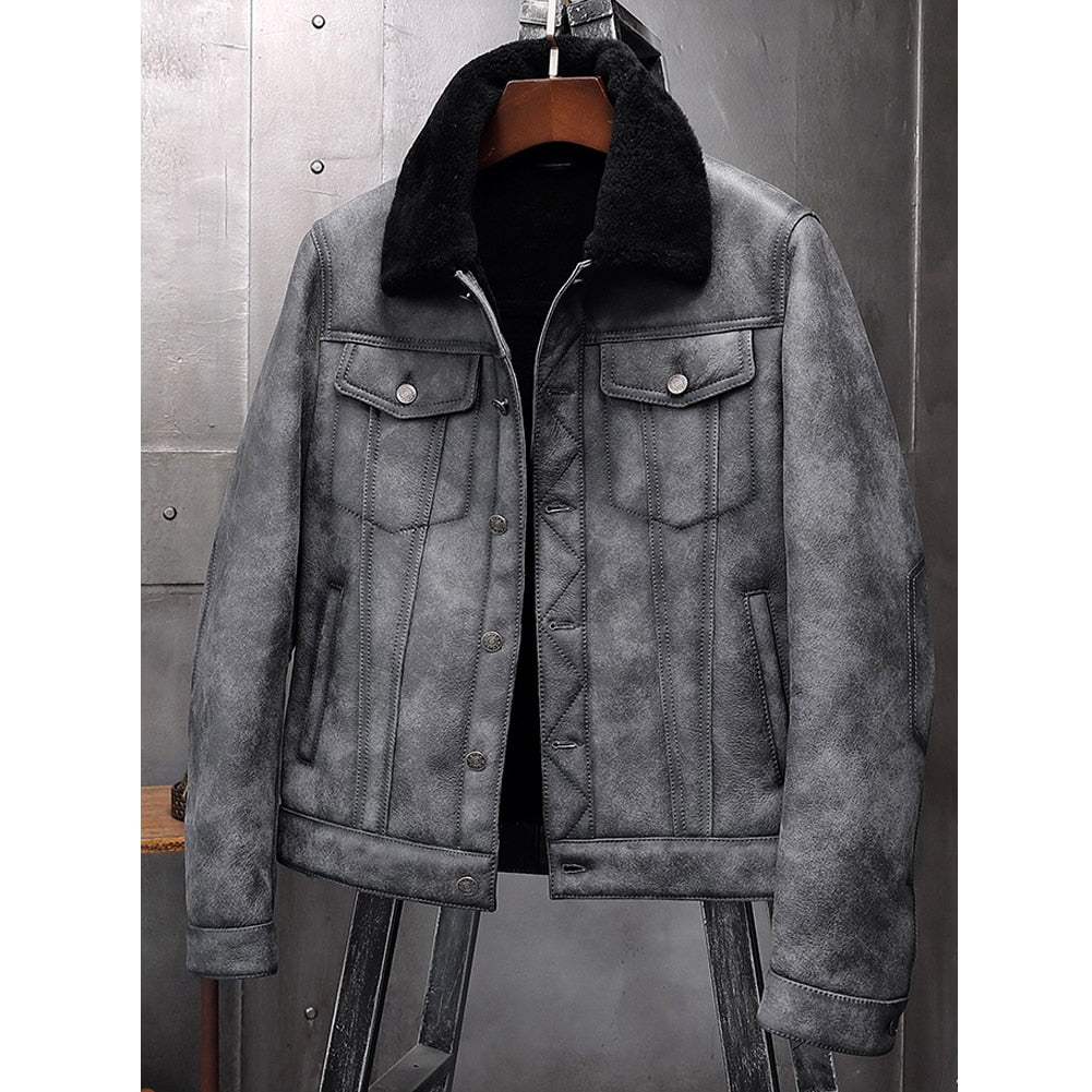 Genuine Leather Shearling B3 Aviator Bomber