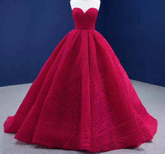 Candy Red Pleated Tulle Sleeveless Mermaid Gown