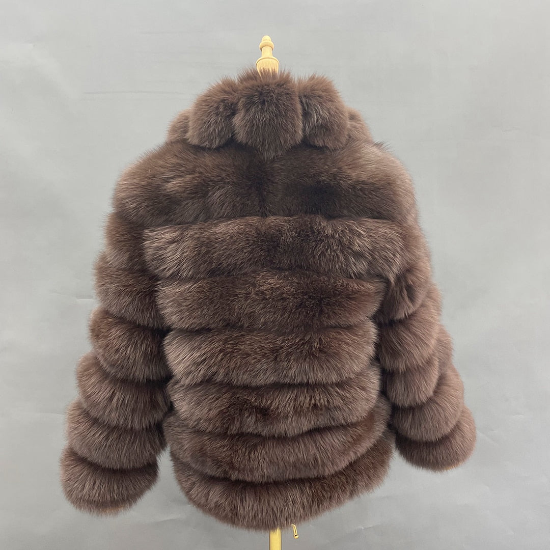 Big Collar Real Fox Fur Coats