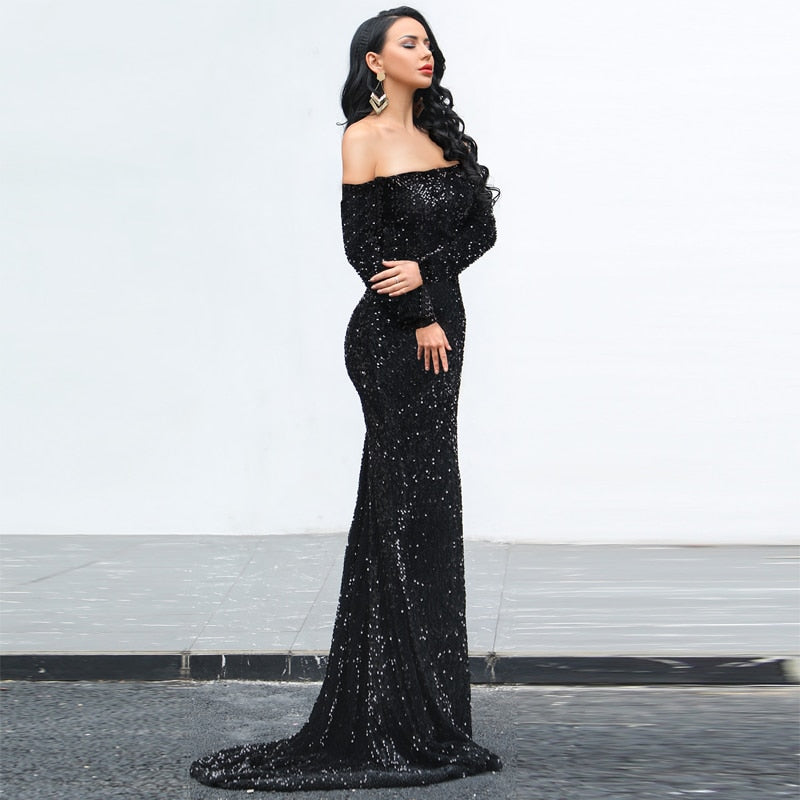 Black Lace Maxi Dress - Strapless Maxi Dress - Trumpet Maxi Dress