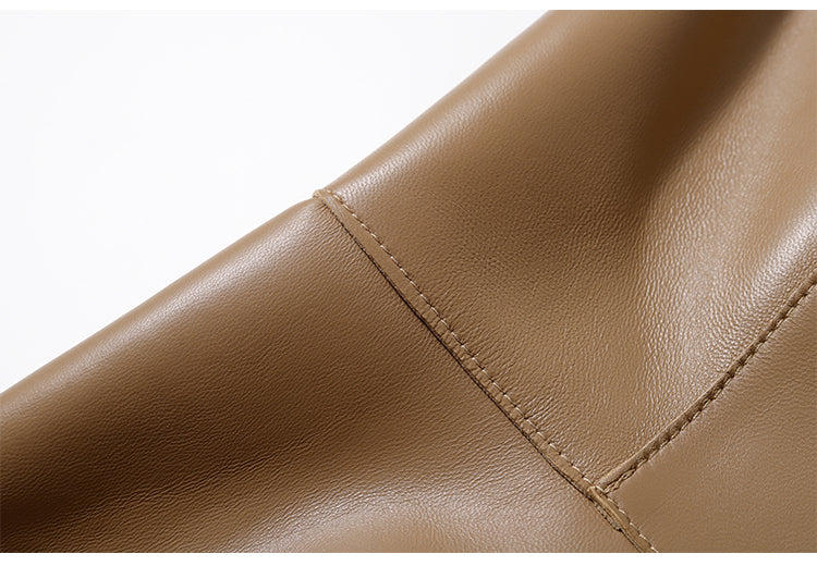 Genuine Leather Deep V Slim Vests