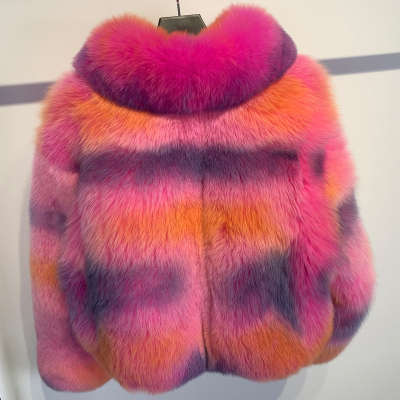 Neon Genuine Fox Fur Short Coats