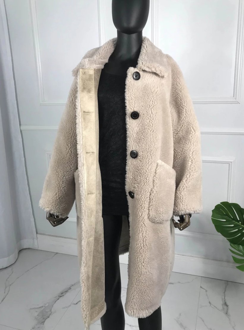 Teddy Bear Shearling Lamb Fur Oversized Long Coats