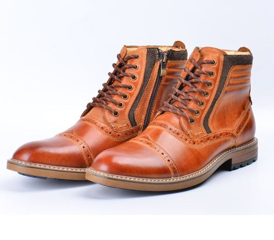 Genuine Leather Martins Boots Men Handmade