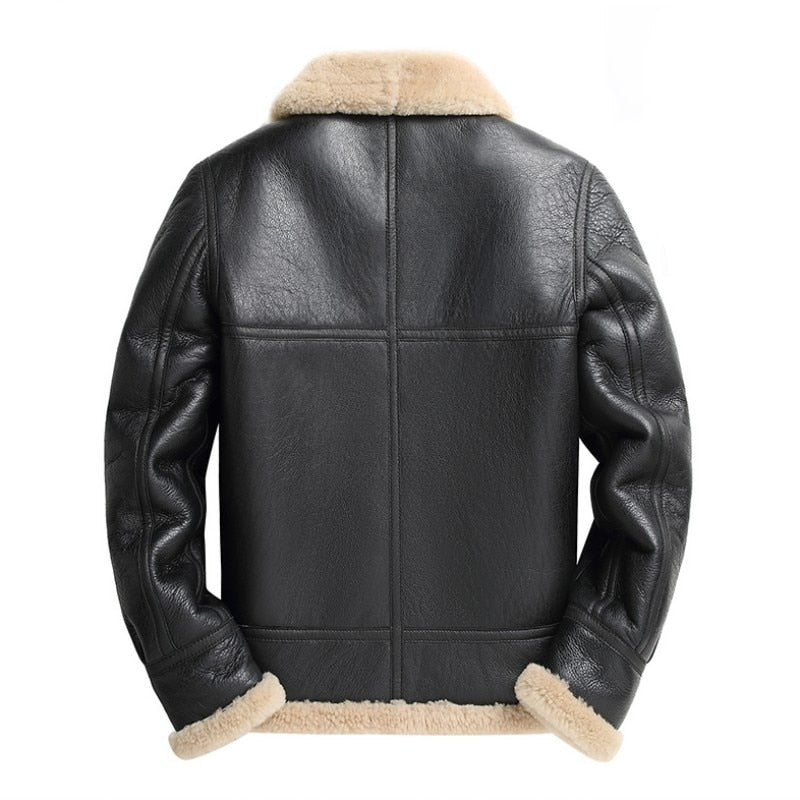 Genuine Leather Coats Shearling Lining Bombers