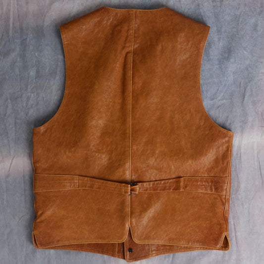 Genuine Leather Vest Slim Cargo