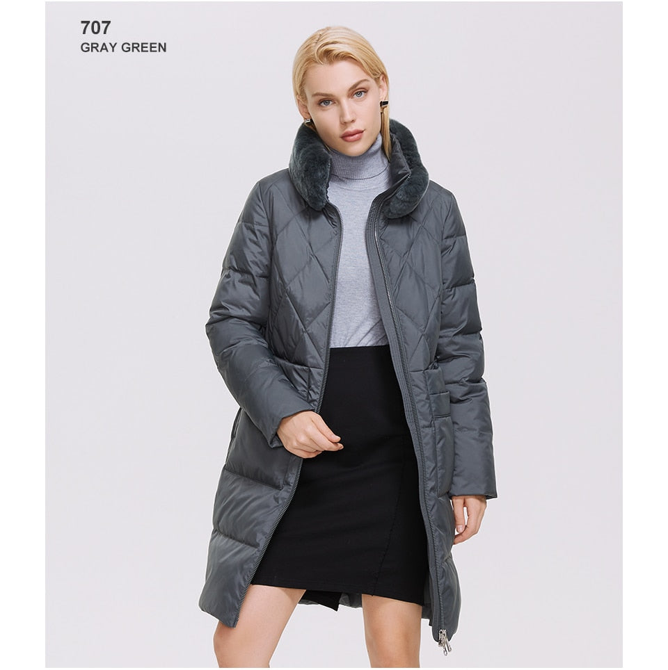 Luxury Puffer Coats Stand-up Real Fur Collar