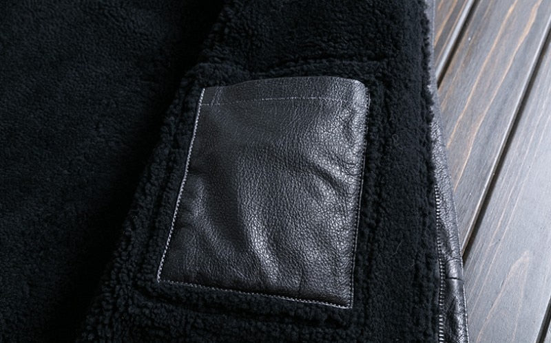 Genuine Leather Reversible Real Shearling Overcoat