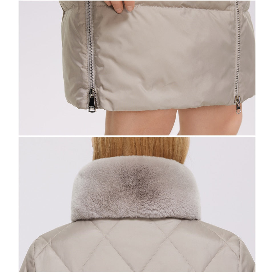 Luxury Puffer Coats Stand-up Real Fur Collar