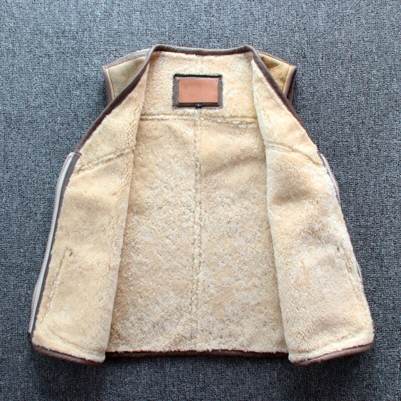 Genuine Leather Vest Shearling Lining