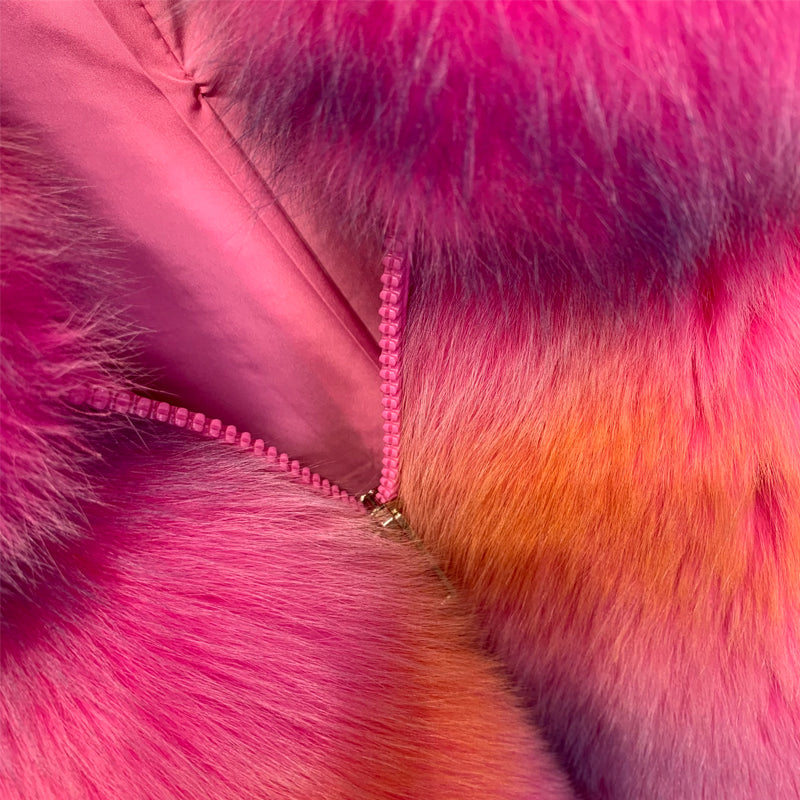 Neon Genuine Fox Fur Short Coats