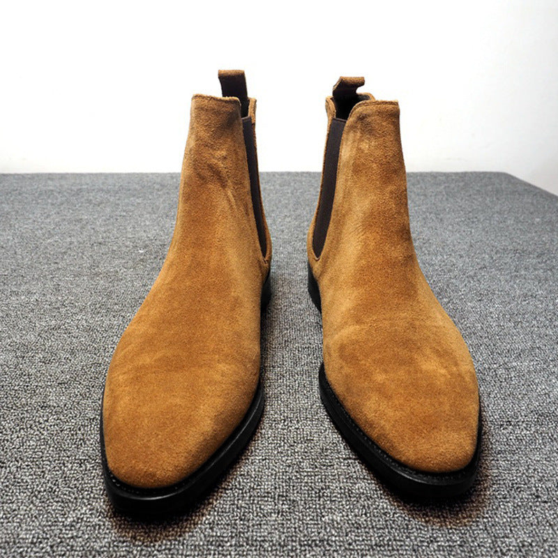 Suede Chelsea High Ankle Boots