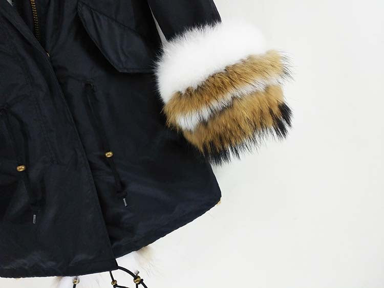 Real Fox Fur Big Collar Cuffs Parka Coats (Multi-Styles/Colors)