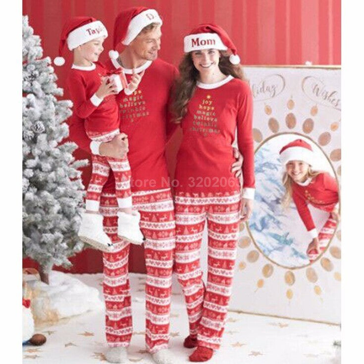 Print Christmas Family Matching Pajamas Sets