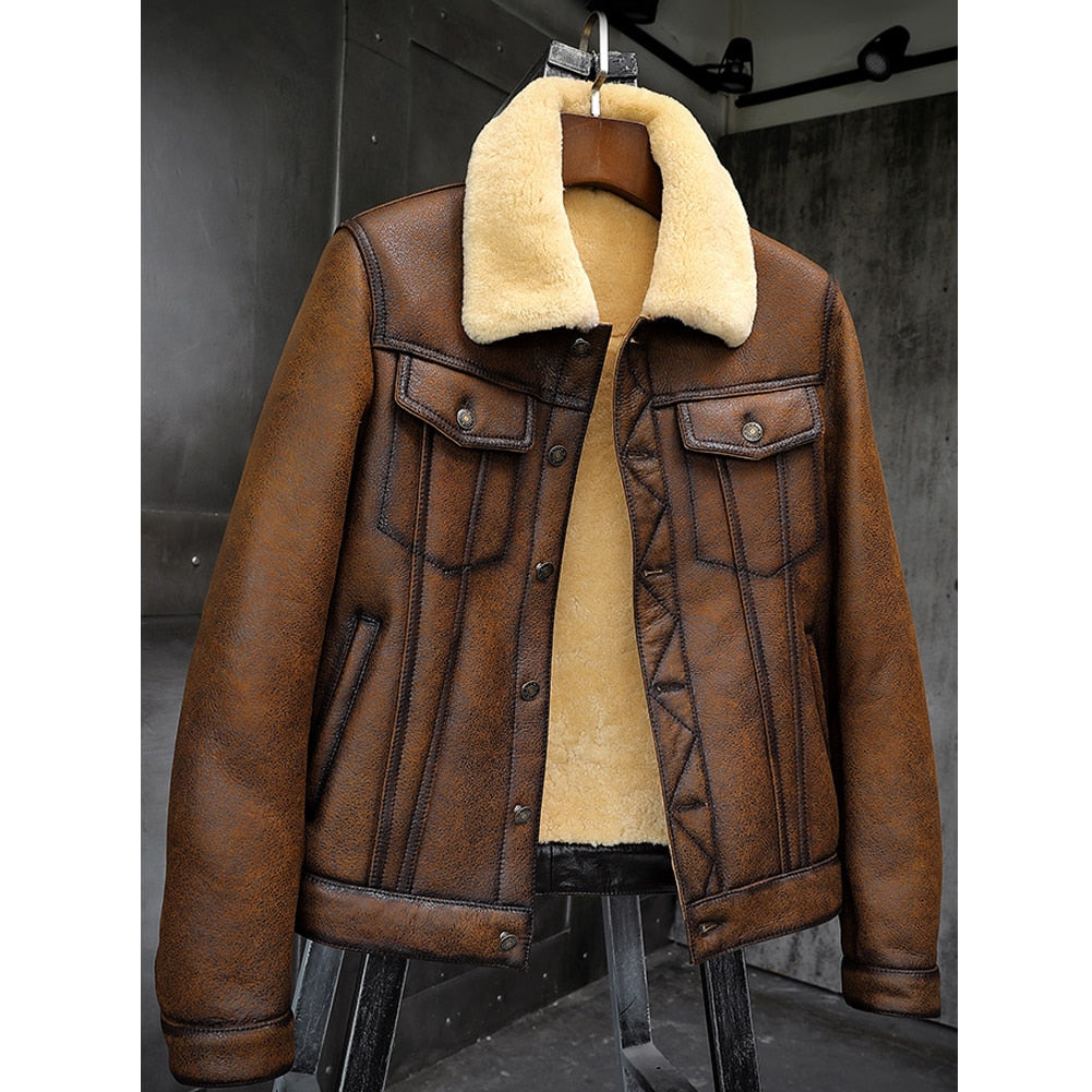 Genuine Leather Shearling B3 Aviator Bomber