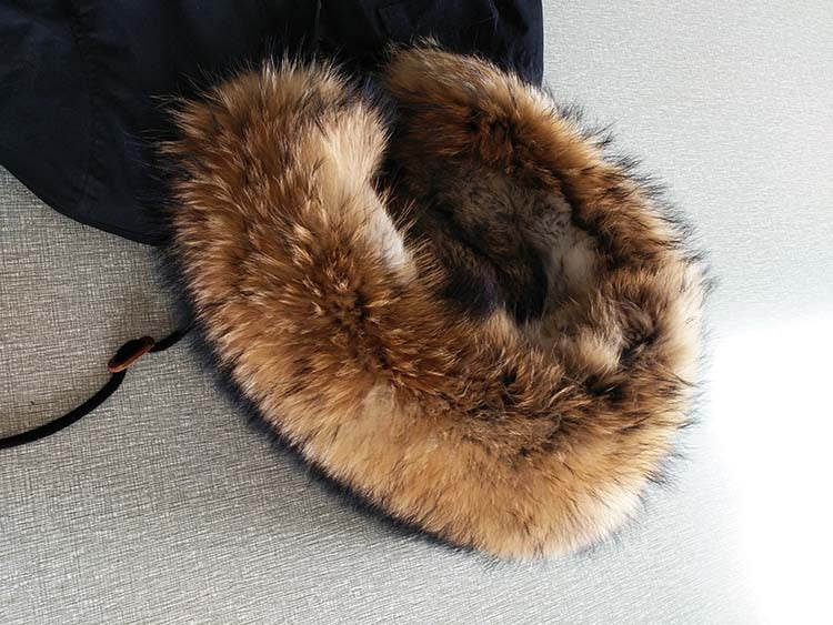 Real Fox Fur Parka Real Rabbit Fur Lining Short Coats