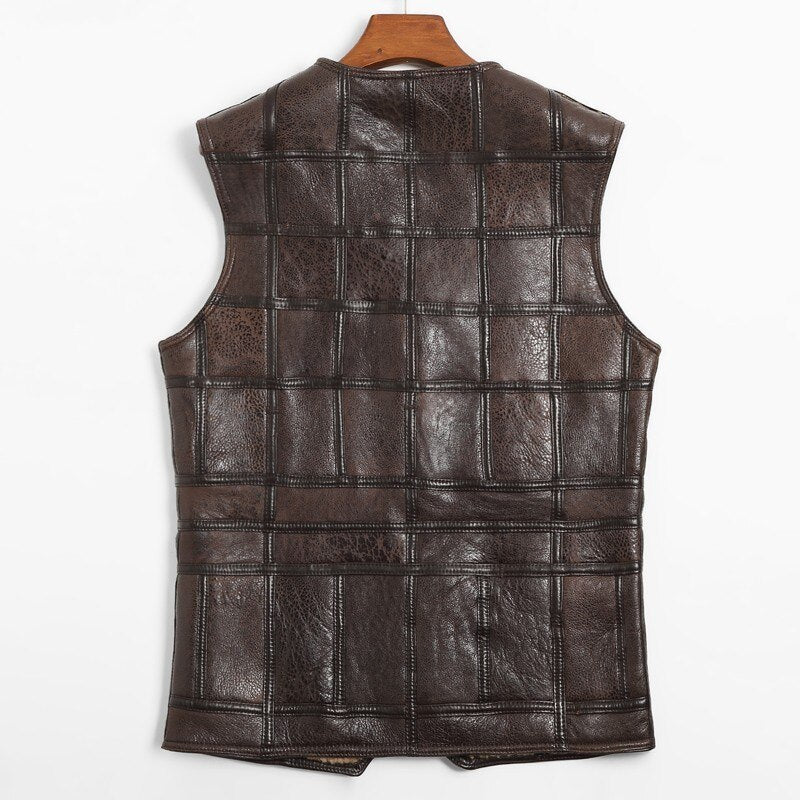 Genuine Leather Vest Shearling Lining