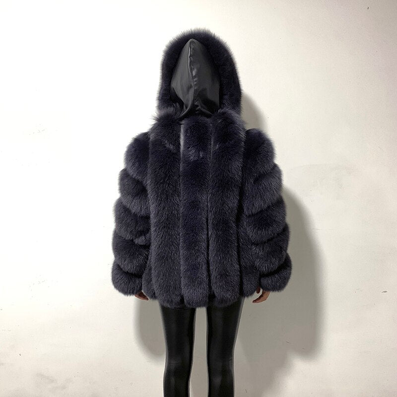 Real Fur Coats with Big Hood