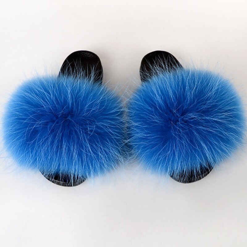 Real Fur Slides Sandals Slippers Flip Flops