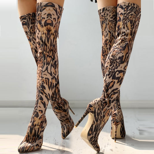 Collection of Elastic Sock Mid Thigh High Heels Boots (Multi-Styles)