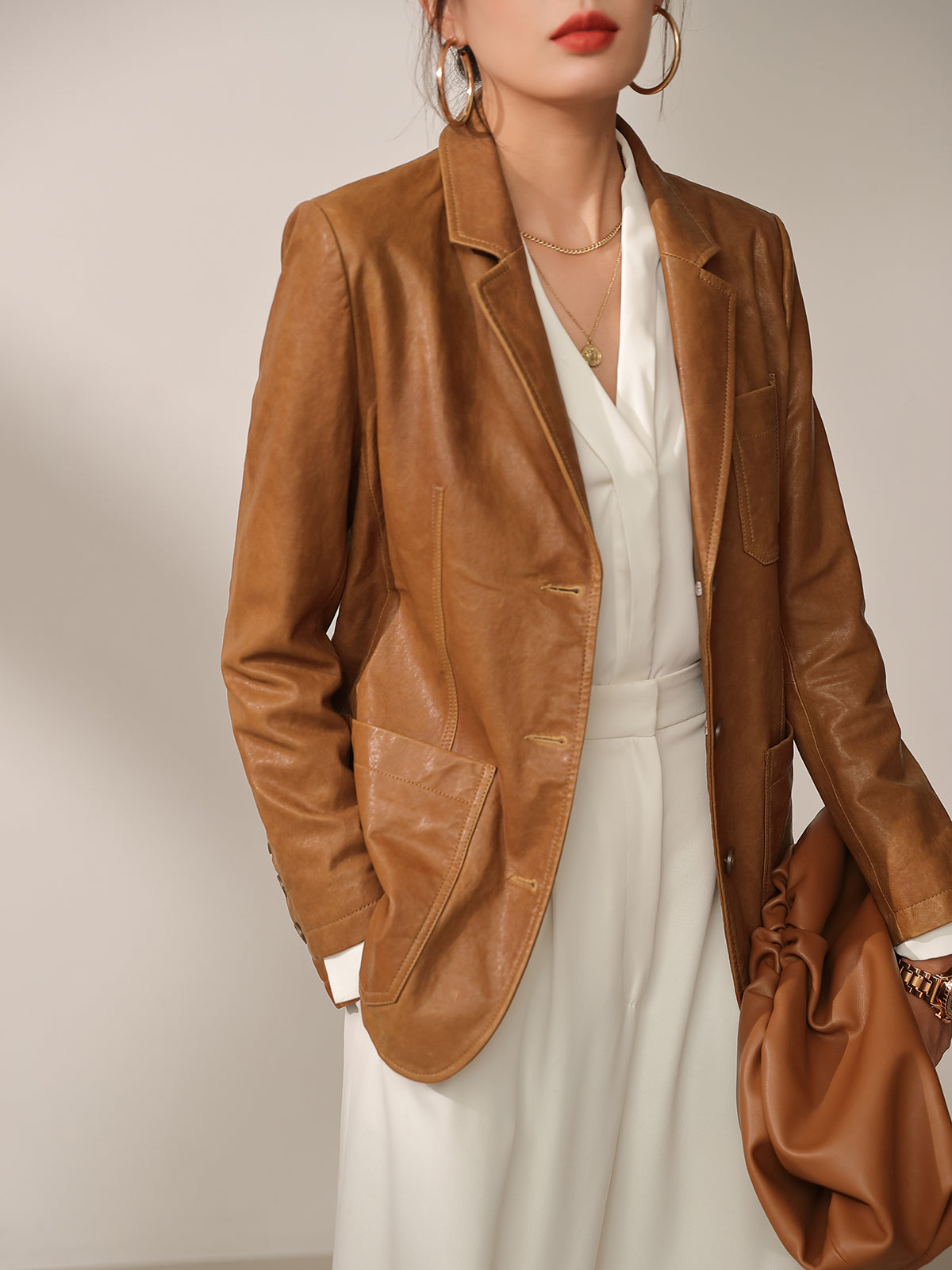 Genuine Leather Vintage Blazer Jackets