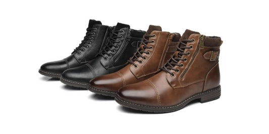 Lace-up Zip Back Buckle Ankle Boots