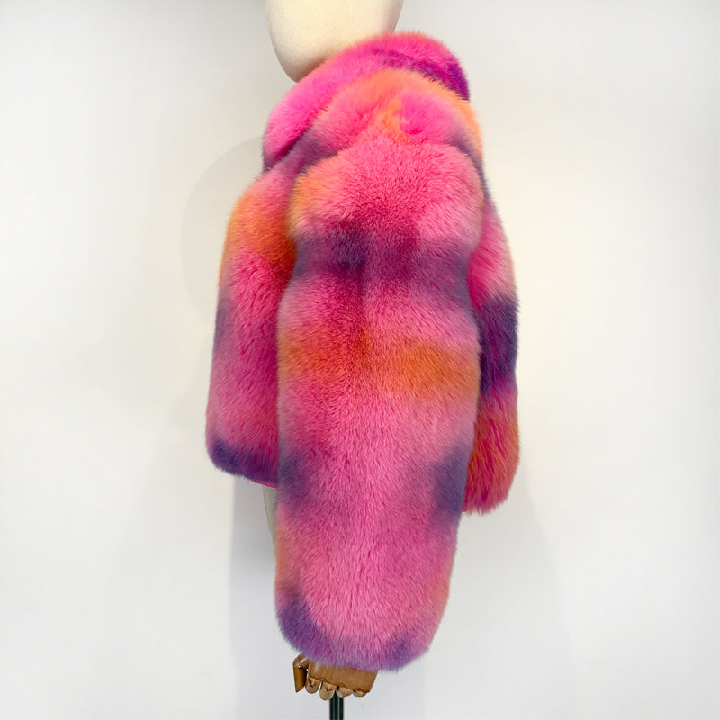 Neon Genuine Fox Fur Short Coats