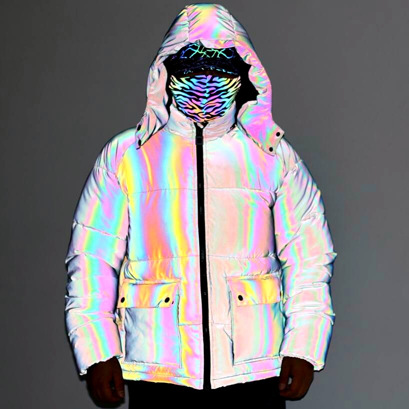 Rainbow Reflective Glow Hooded Jackets