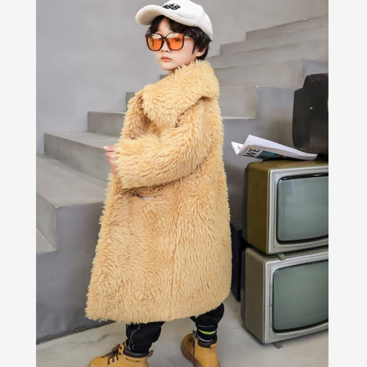 Genuine Shearling Fur Long Coats Big Collar