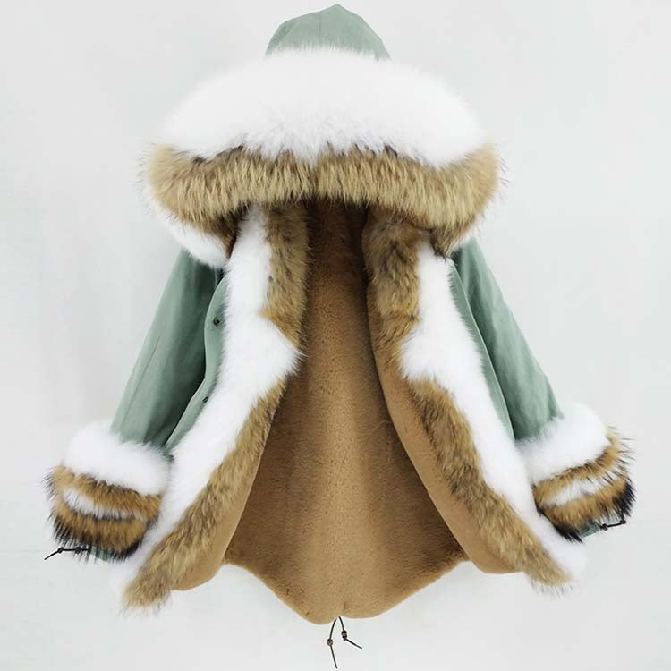 Real Fox Fur Big Collar Cuffs Parka Coats (Multi-Styles/Colors)