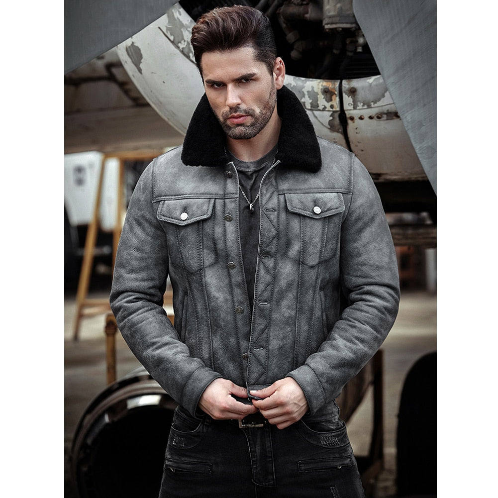 Genuine Leather Shearling B3 Aviator Bomber