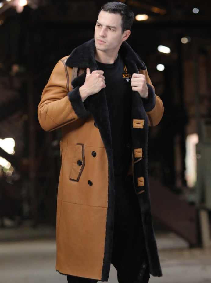 Genuine Leather X-Long Coats Shearling (5-Colors)