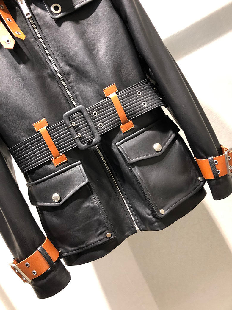 Genuine Leather Jacket Mid-Length
